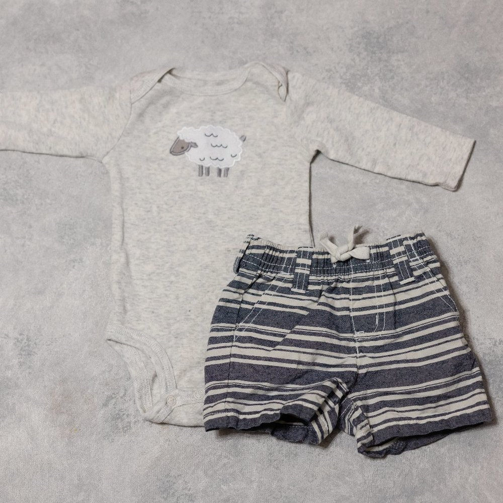 Cute sheep 0-3 month bundled outfit